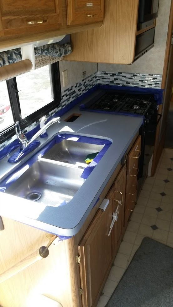 Faux Granite RV Counter Top Renovation ⋆